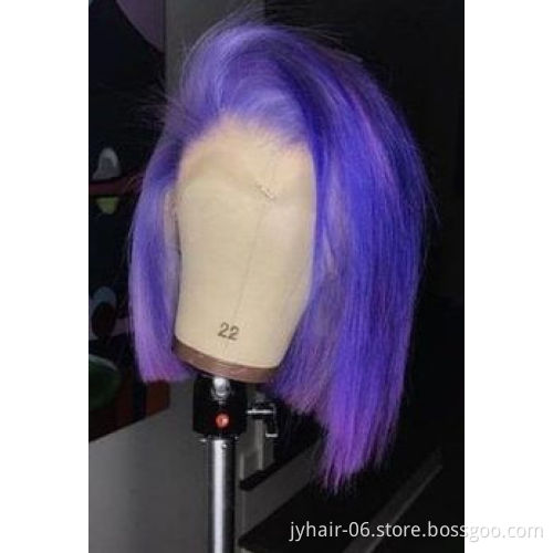 Hot Colored Purple Human Hair Wigs, Hd  Lace Front Wig, Red Orange Pink Purple Wigs Lace Front Human Hair For Black  Women